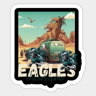 Philadelphia eagles football player graphic design cartoon style beautiful artwork Sticker